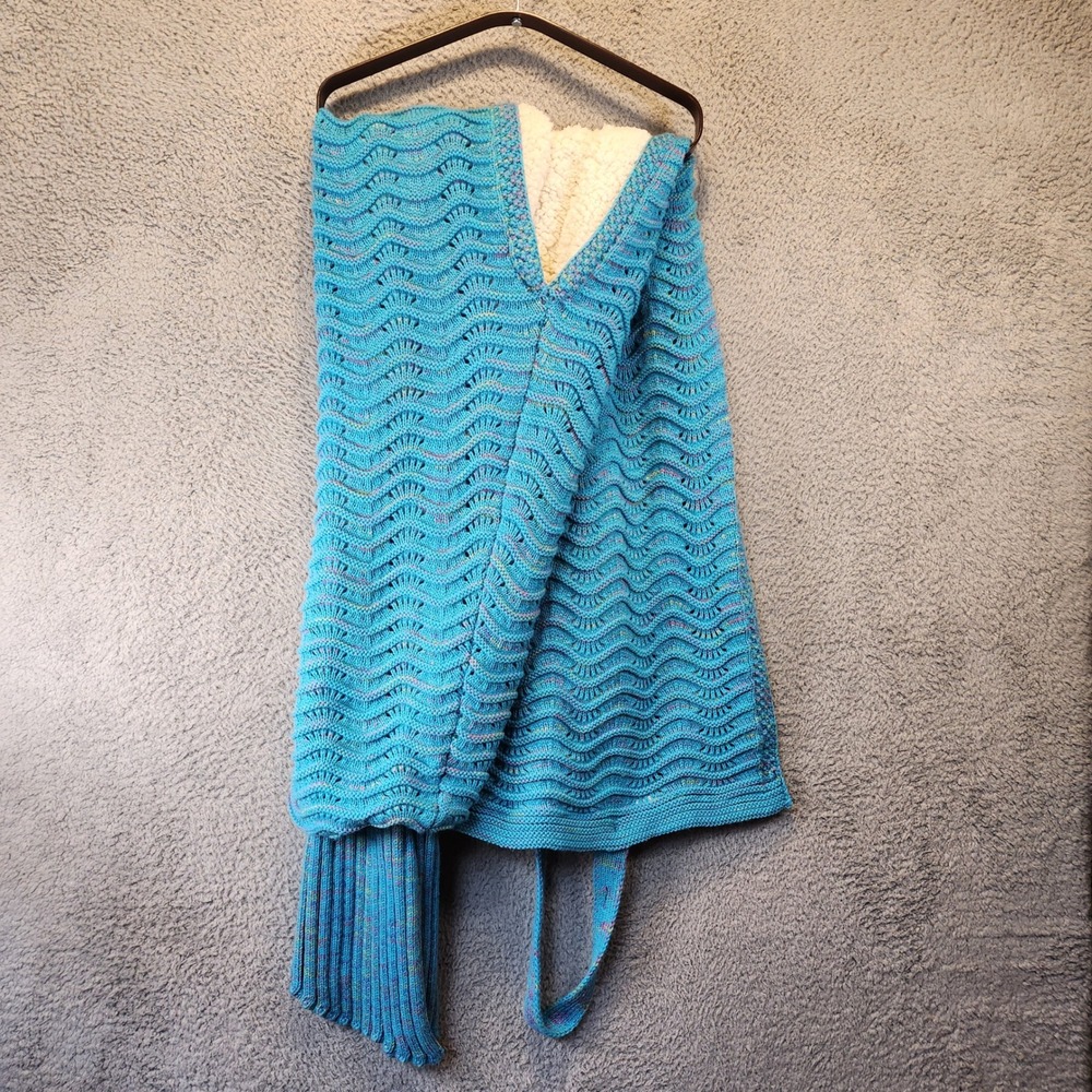 Catalonia‎ Mermaid Tail Blanket Lined Knit Aqua Blue Cozy Premium Blanket Ocean